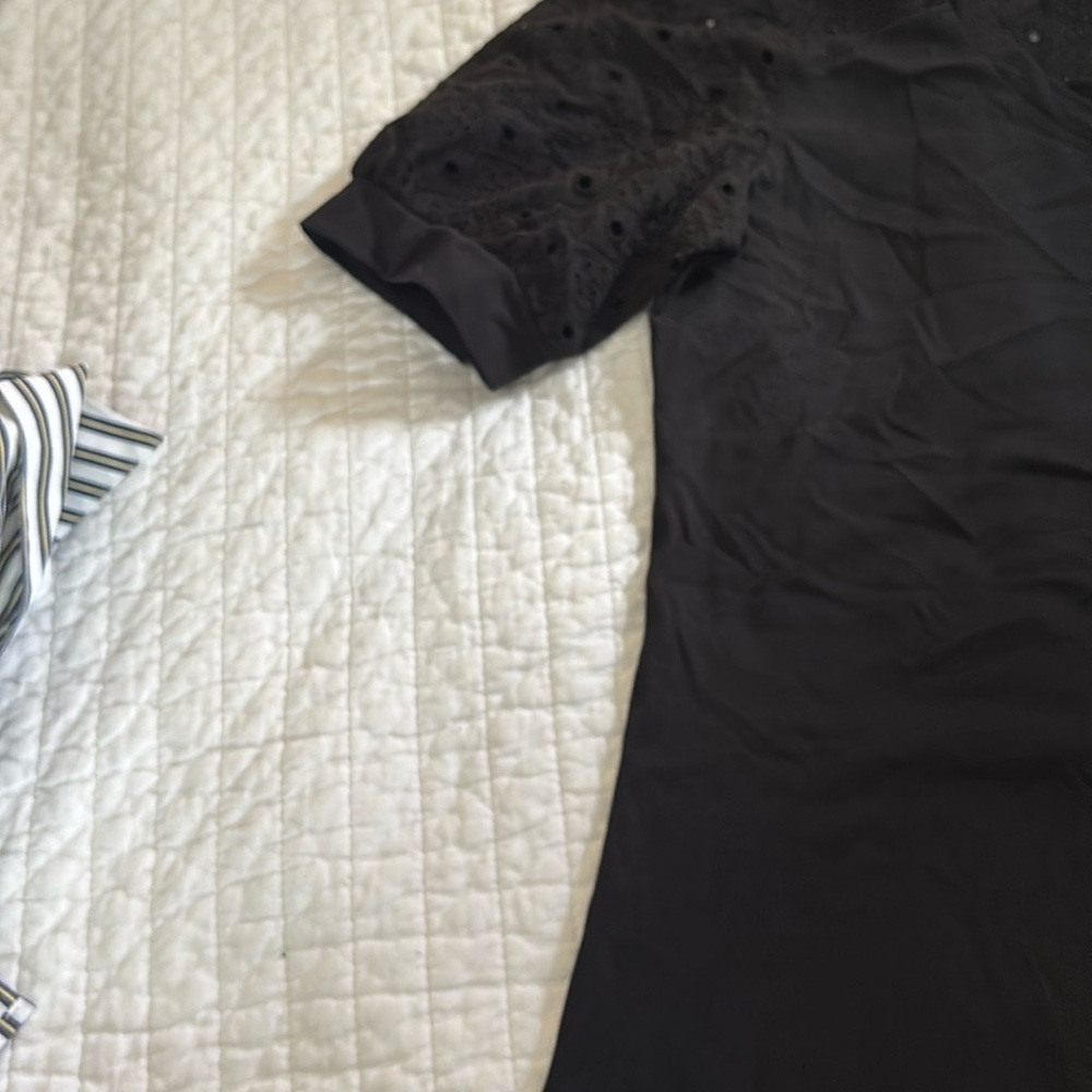Black Eyelet Sleeve Top